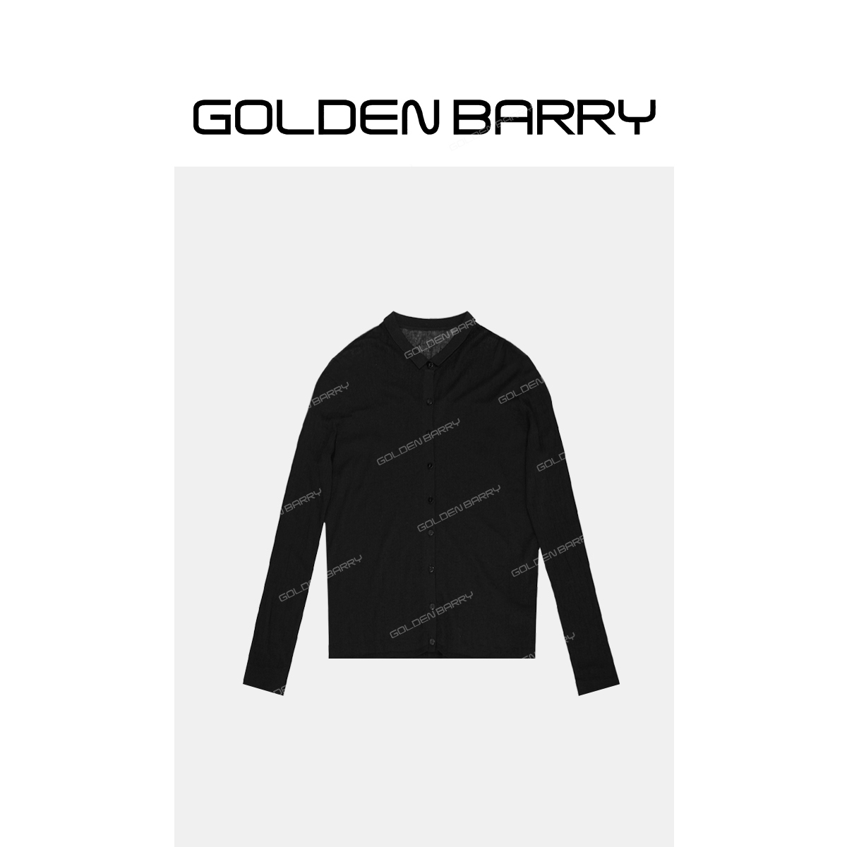GOLDENBARRY|242241春夏款极简时尚显瘦百搭轻奢微透毛织开衫