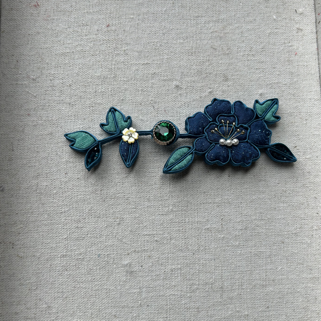 手作非遗盘扣 牡丹花盘扣新中式旗袍牡丹盘扣 
