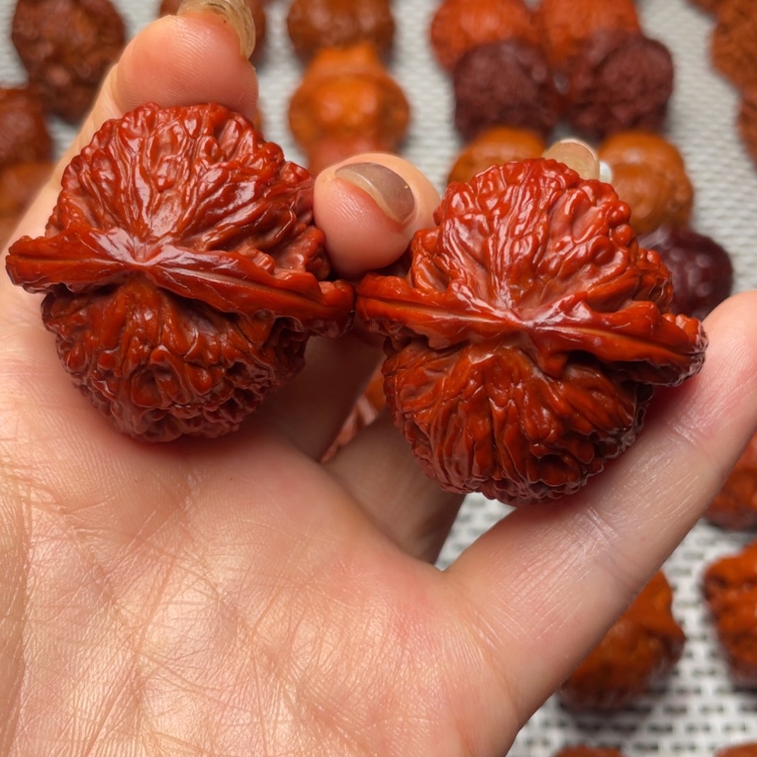 桃核吊坠文玩核桃 手把件 白狮子 42