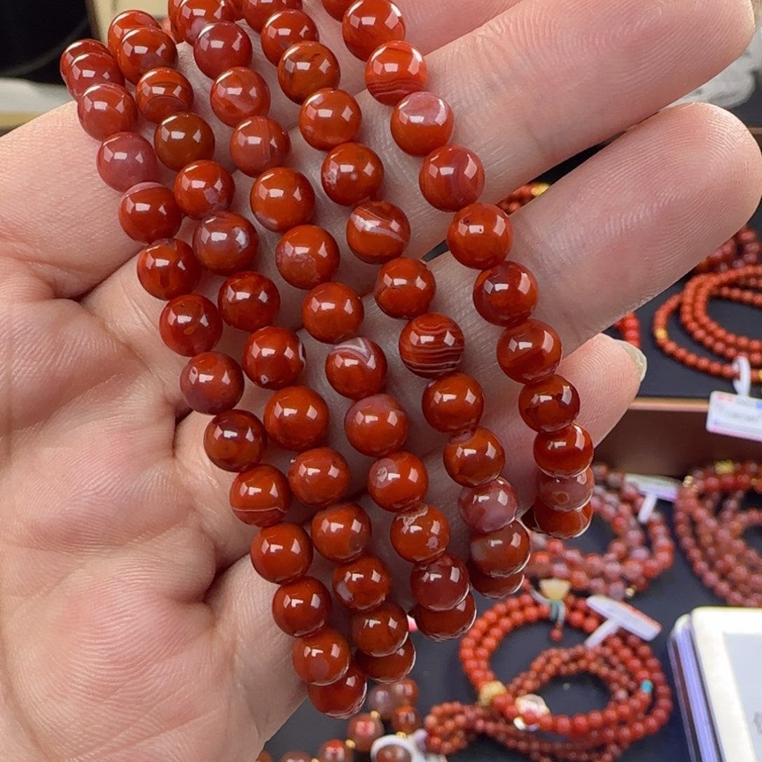 南红玛瑙未镶嵌手链