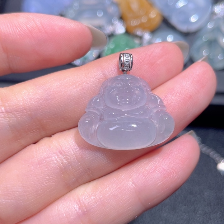 颈饰18K金镶嵌翡翠翡翠