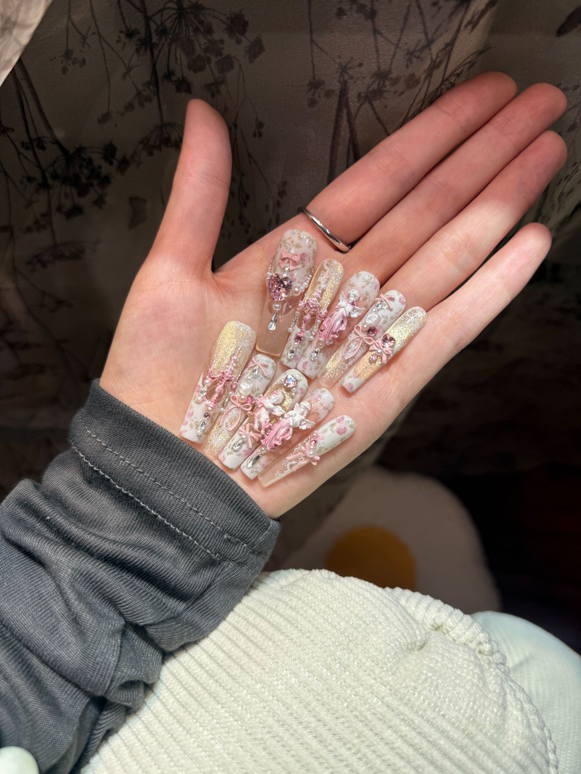 甜兔【奥罗拉花园】高级氛围感显白纯手工穿戴甲