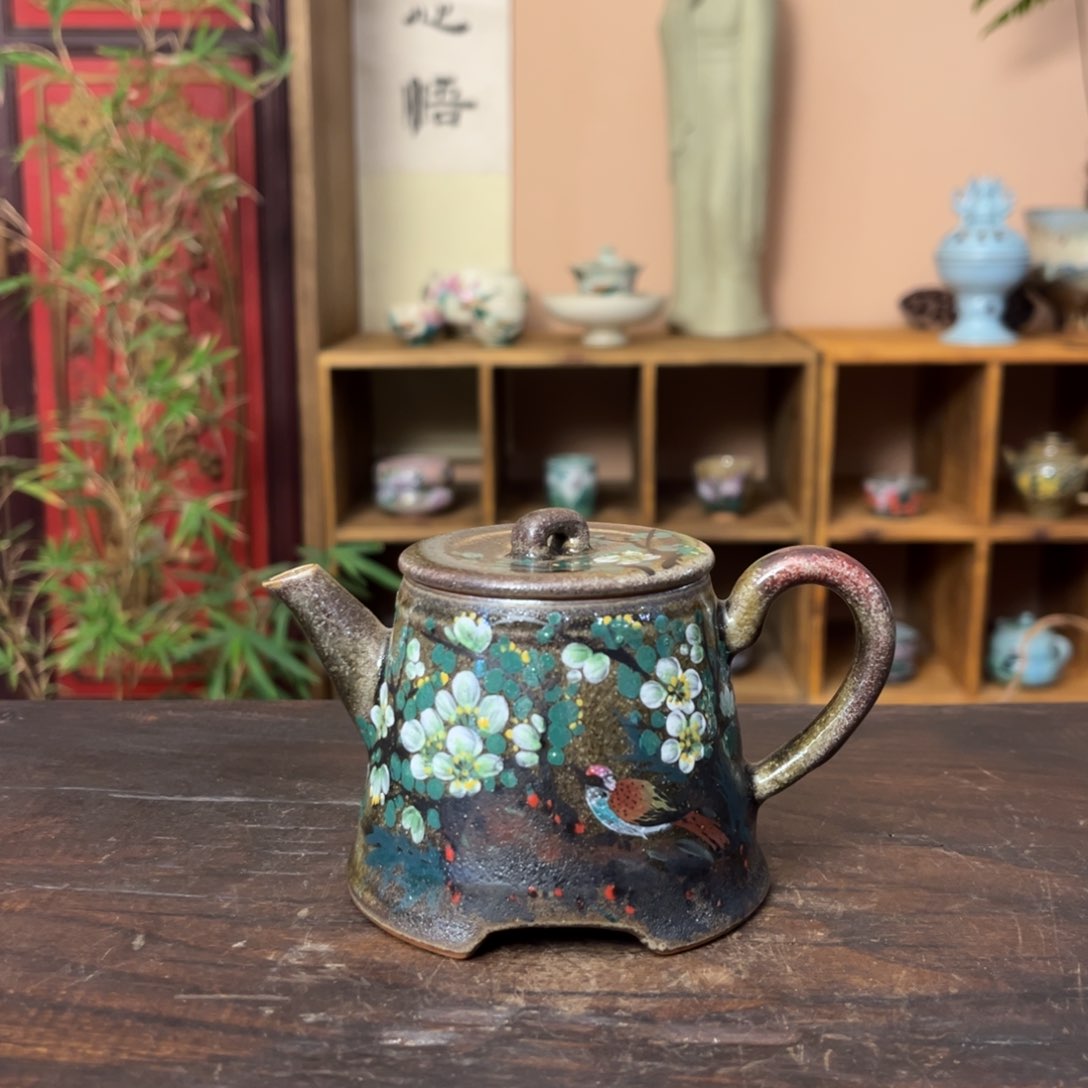 杯柴烧手工手绘陶瓷
