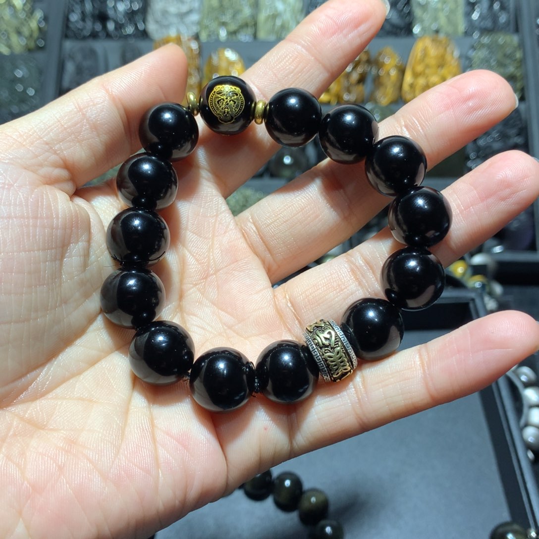 黑曜岩手链未镶嵌张*