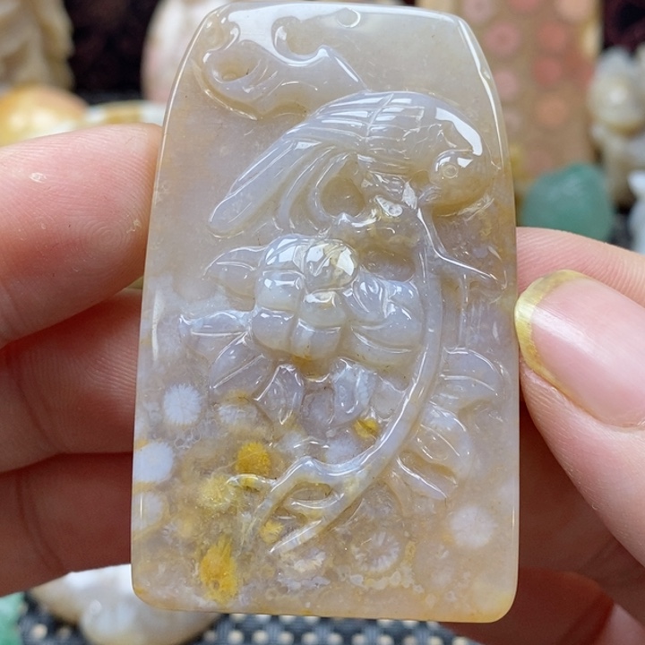 硅化珊瑚（珊瑚玉）颈饰未镶嵌