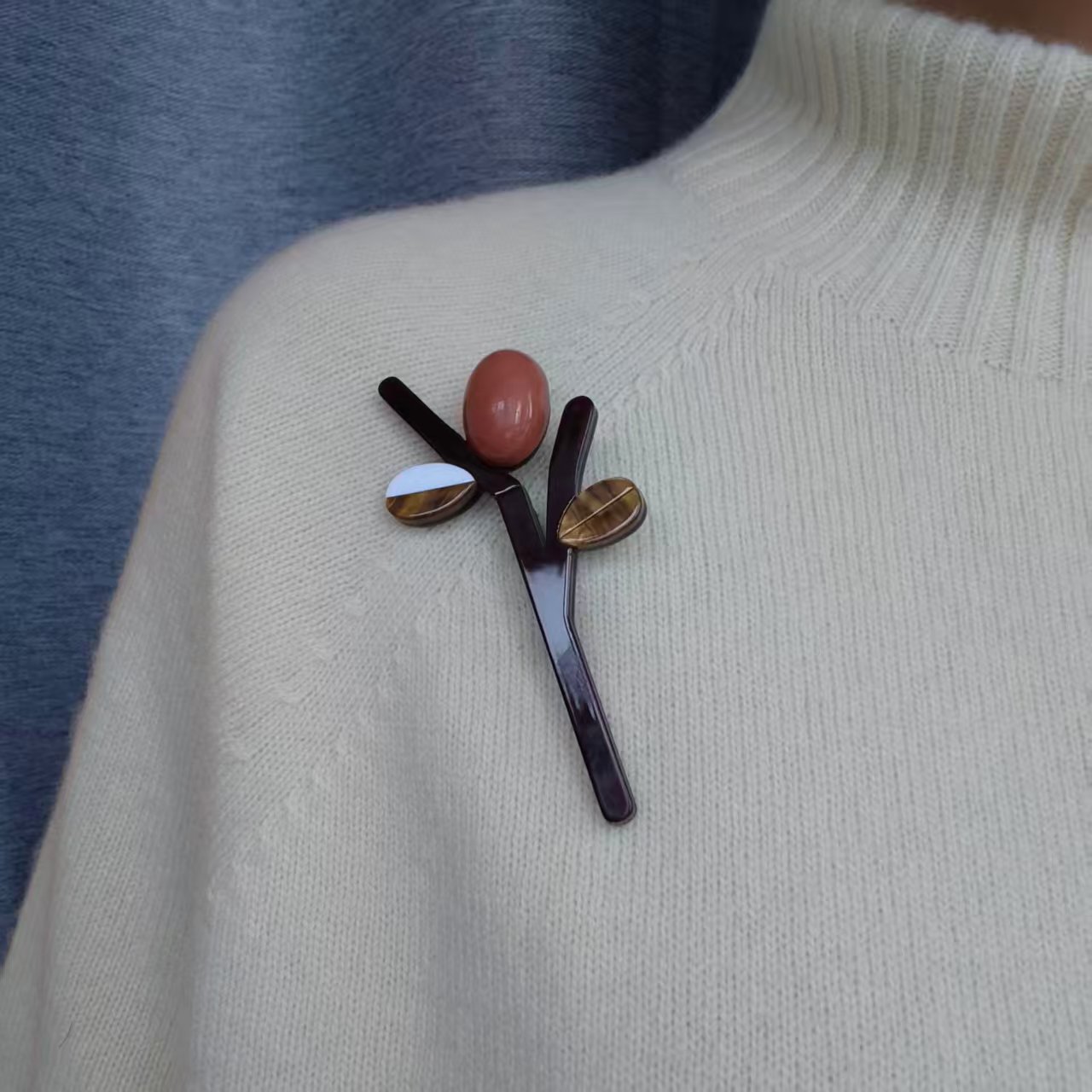 合金亚克力胸针 精美百搭设计感手工花卉胸针胸花饰品徽章配饰