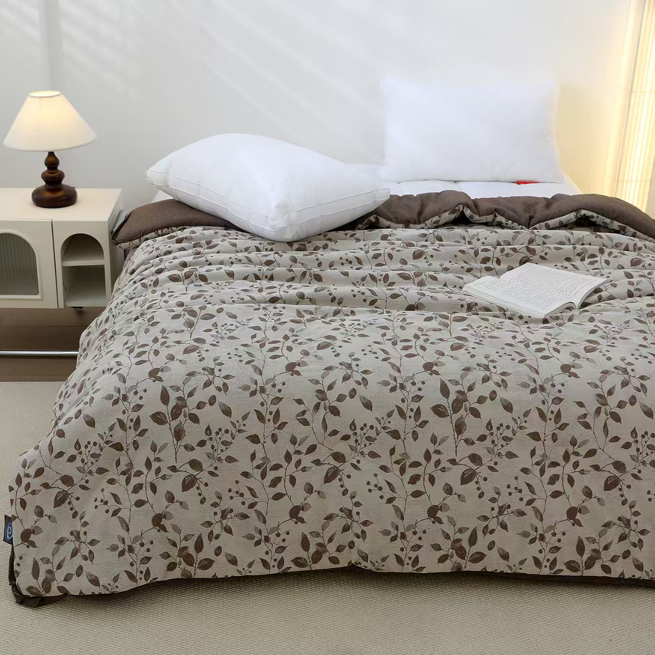 【枕套白茶清欢枕套】 棉枕套纽扣装柔软透气吸汗防滑不脱落一对装