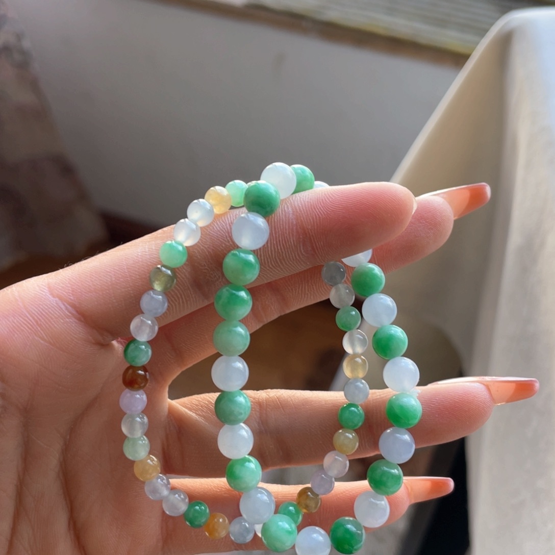 翡翠手串未镶嵌手串随机发