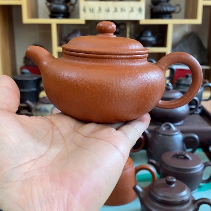 茶壶紫砂原矿粗砂10目老朱泥220 cc