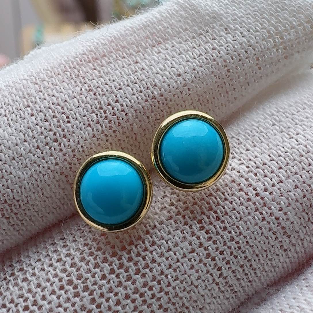 绿松石珠宝奇石18K金镶嵌