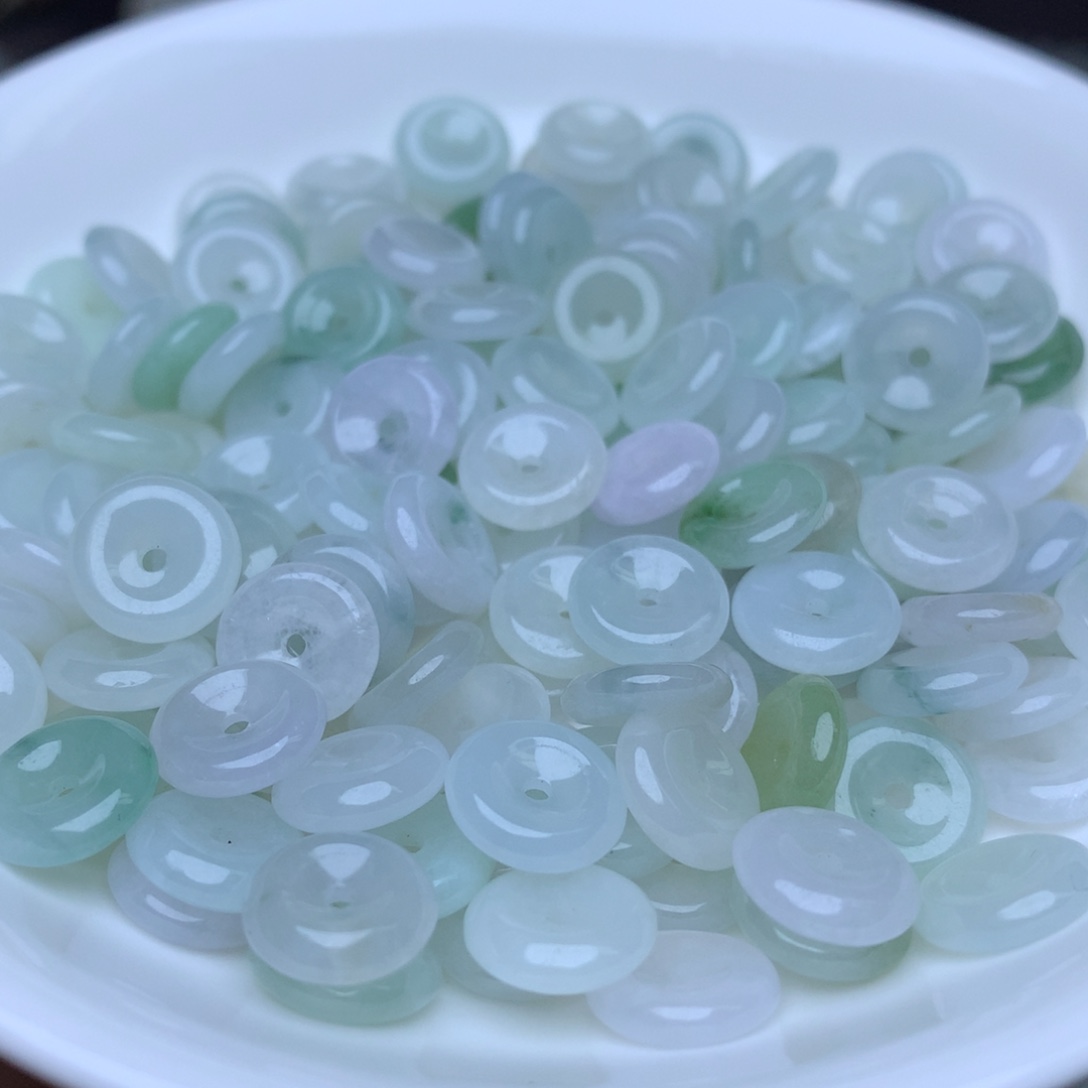 【闪购商品】翡翠手链未镶嵌卡9冰平安扣10个