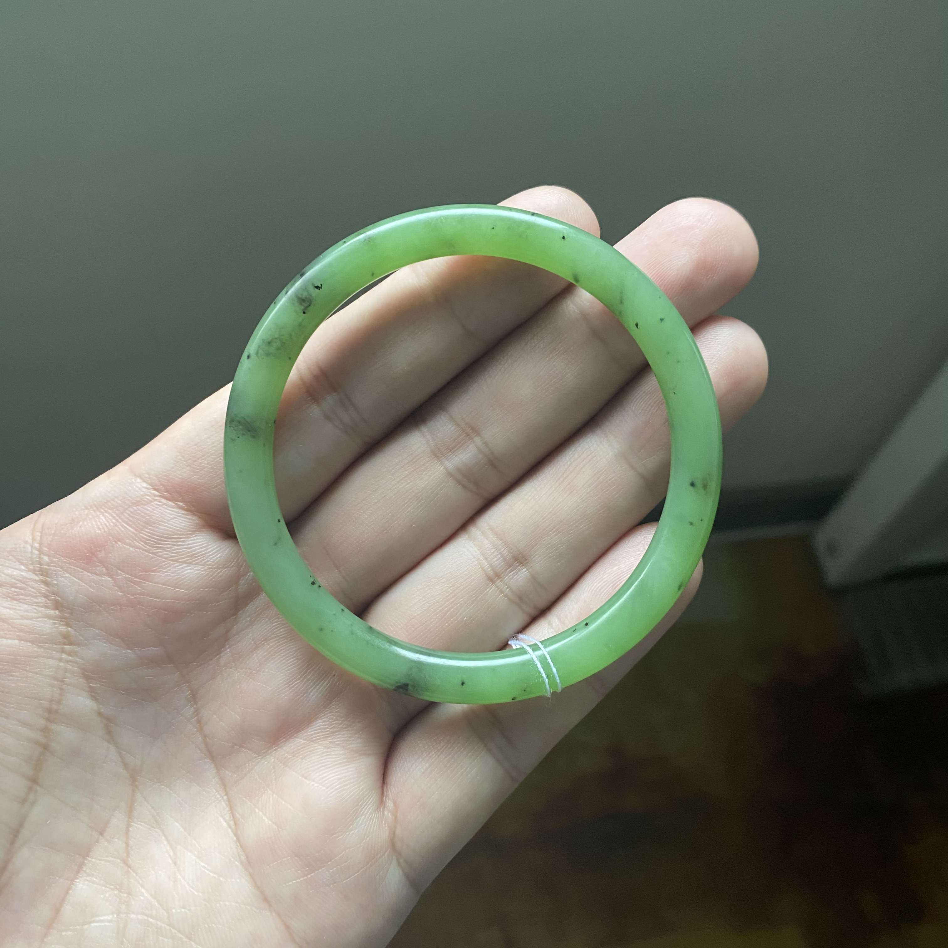 俄罗斯碧玉苹果绿碧玉手镯手镯
