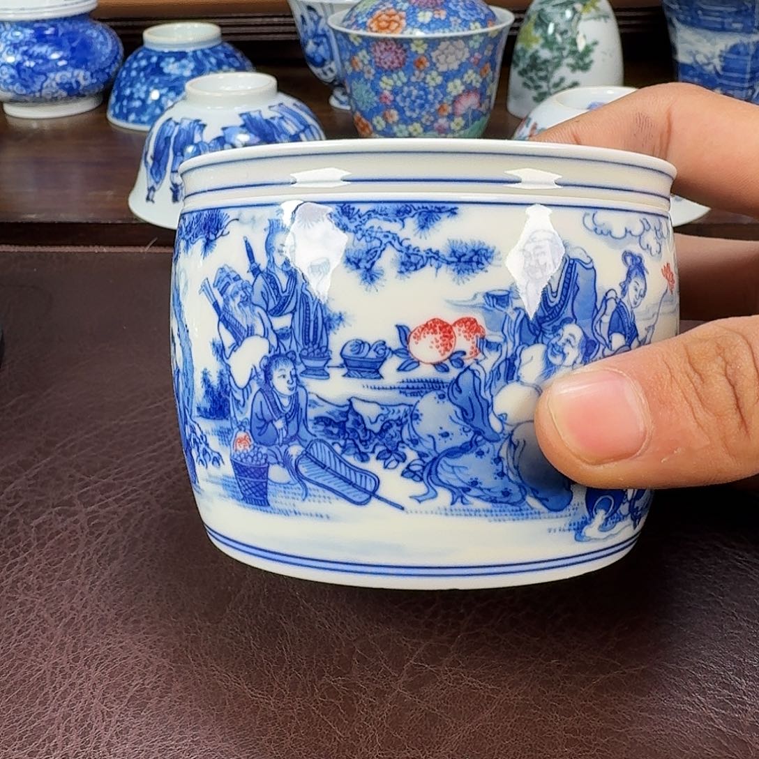 瓷片f**e当代景德镇陶瓷手绘茶具