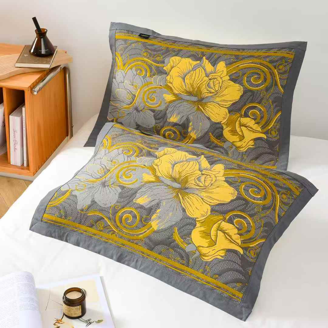 52*78【 辉煌花卉】 枕巾 高端