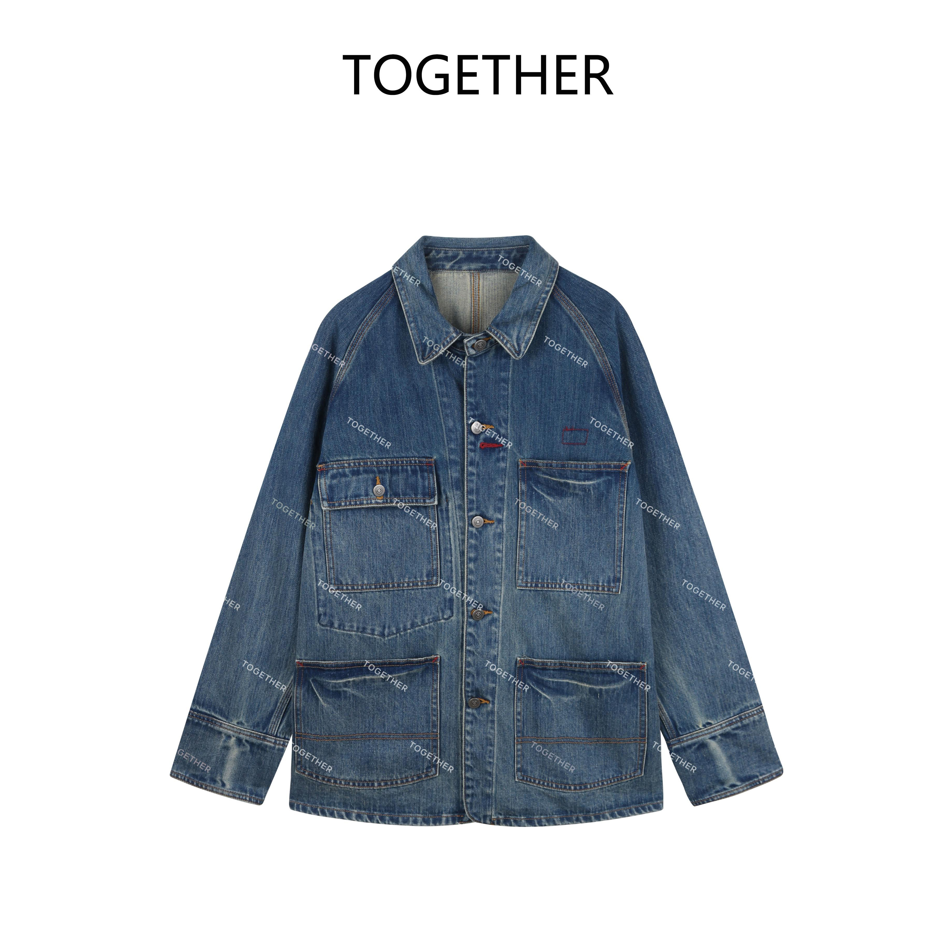 【ASIA BLUE】· 空白·秋季翻领美式口袋设计感百搭牛仔外套YW90017