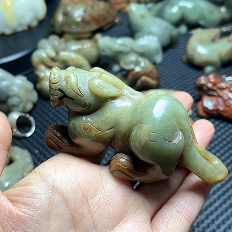 白玉菩提吊坠王*摆件