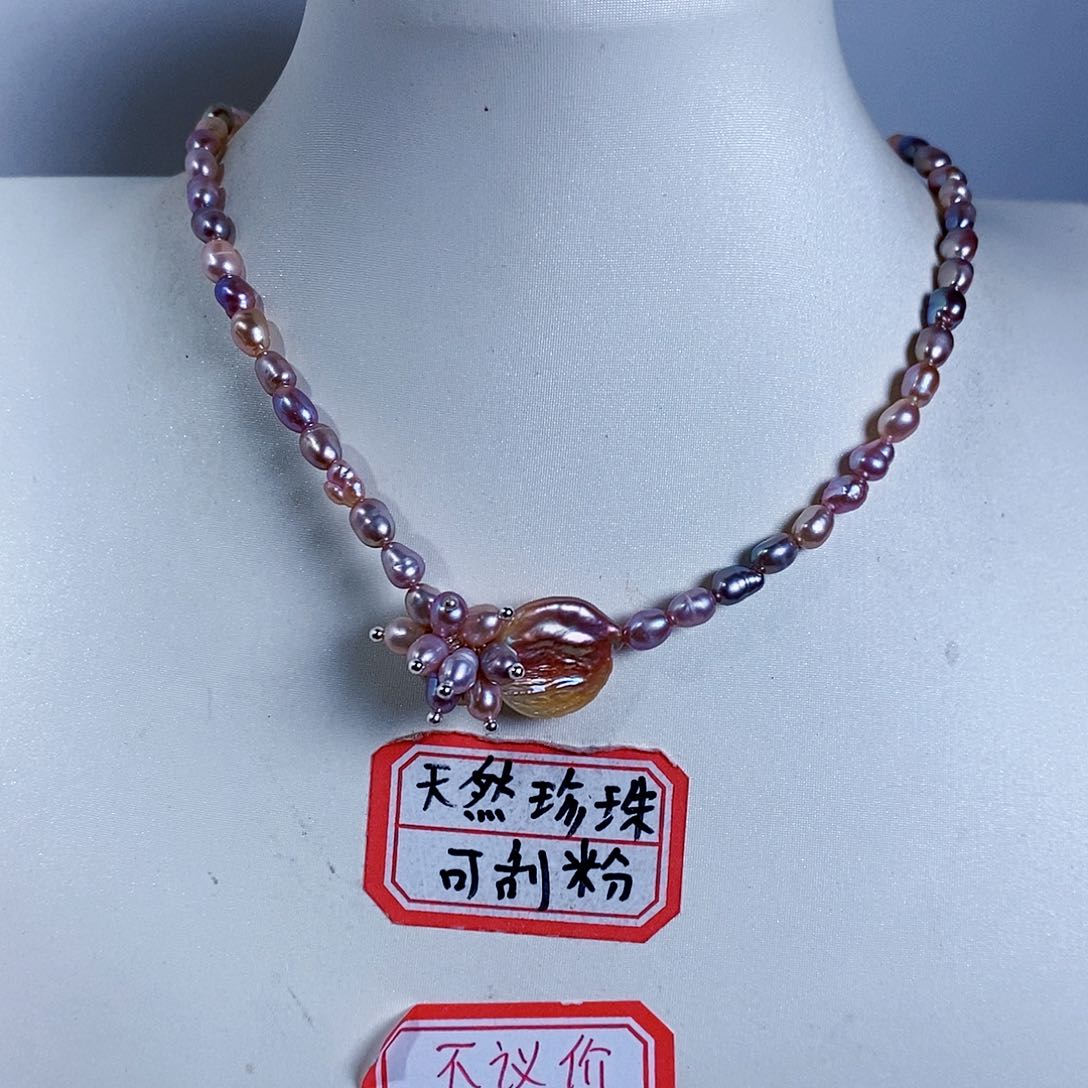 淡水珍珠颈饰银S925镶嵌