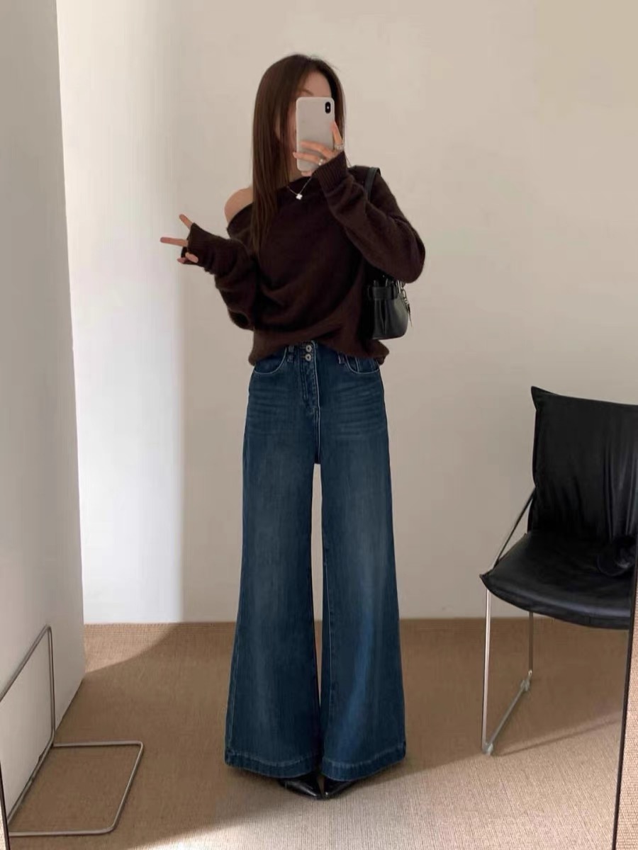 【82293】DoralQueen家 冬季薄绒无弹阔腿裤 常规长度