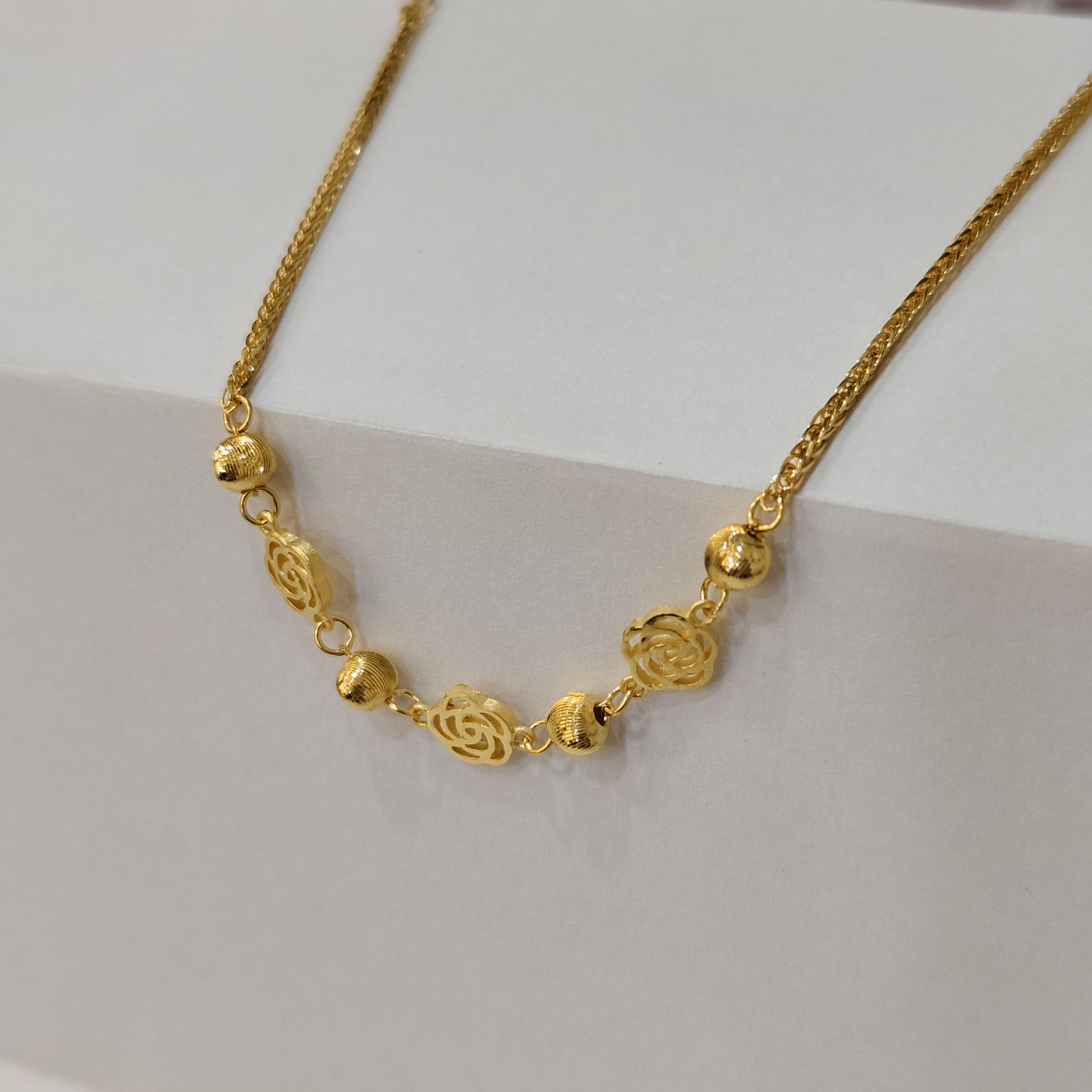 《三狼》足金999.9精致玫瑰猫眼手链S扣女神款基地过检一物一证