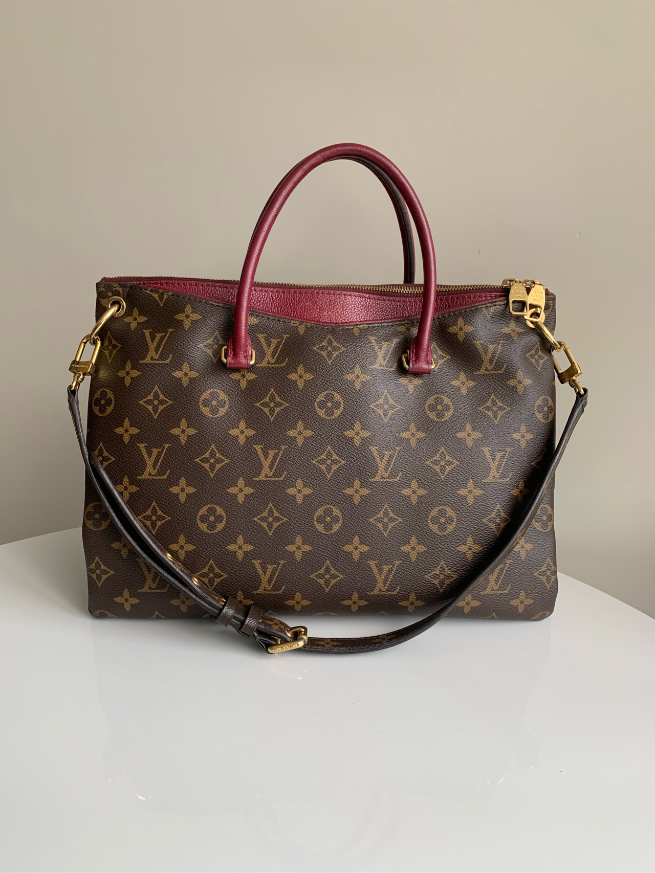 99新 YSL/圣罗兰 LV/路易威登中号 pallas传奇手提包单肩斜挎包