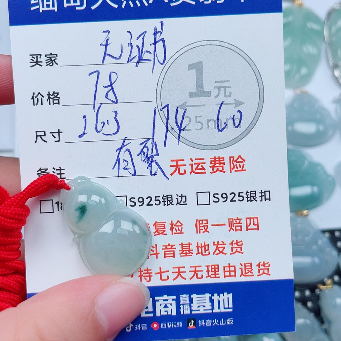 翡翠未镶嵌吊坠(不含链)