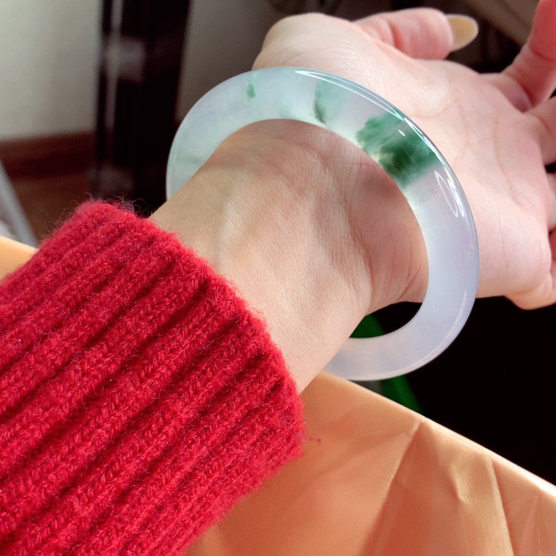 翡翠手镯未镶嵌57.2 绝美毕业 有包容 灵