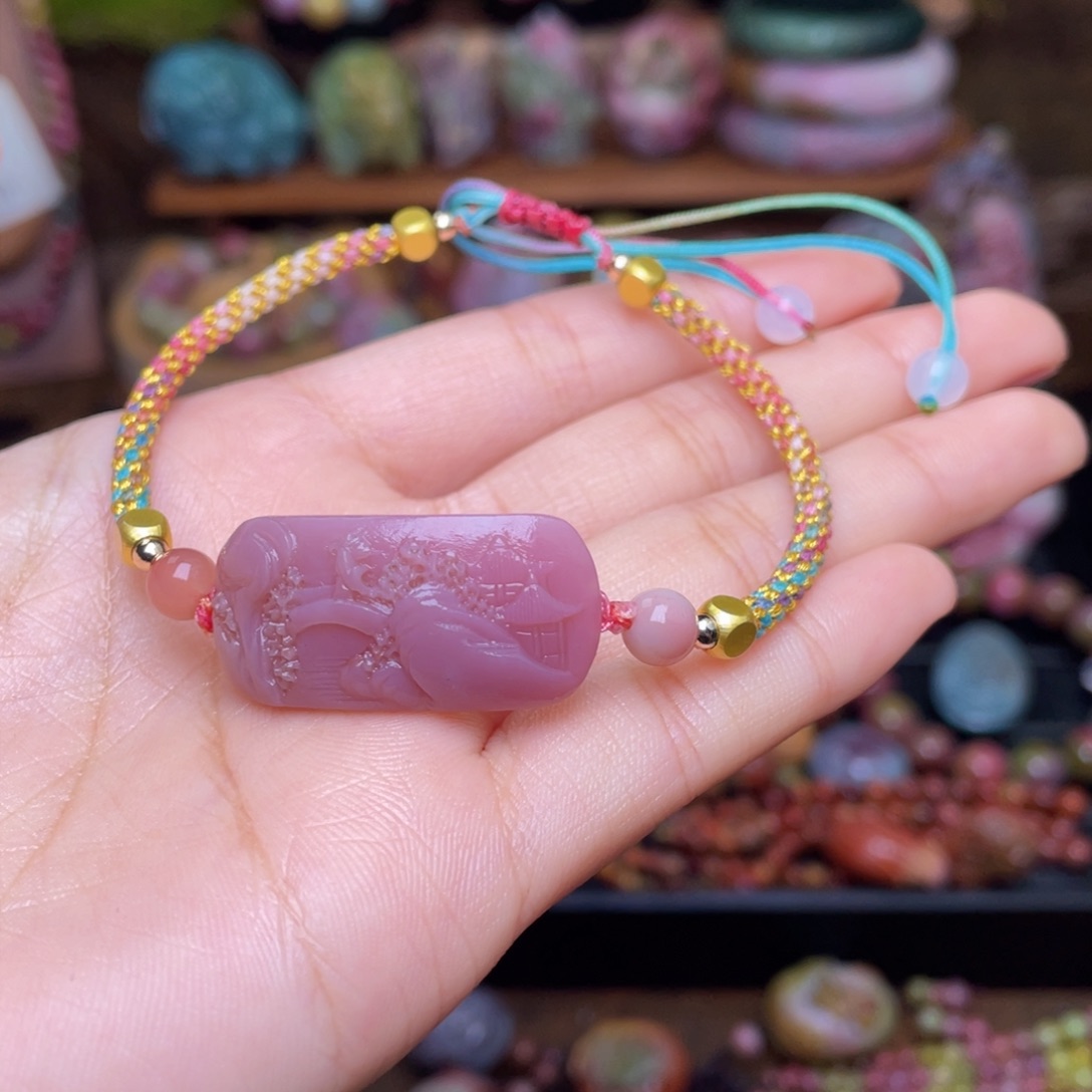 玛瑙/玉髓珠宝半成品未镶嵌盐源玛瑙山水手绳