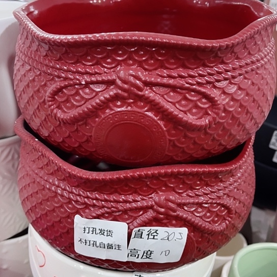 多肉绿植陶瓷花盆9.9包邮，有孔