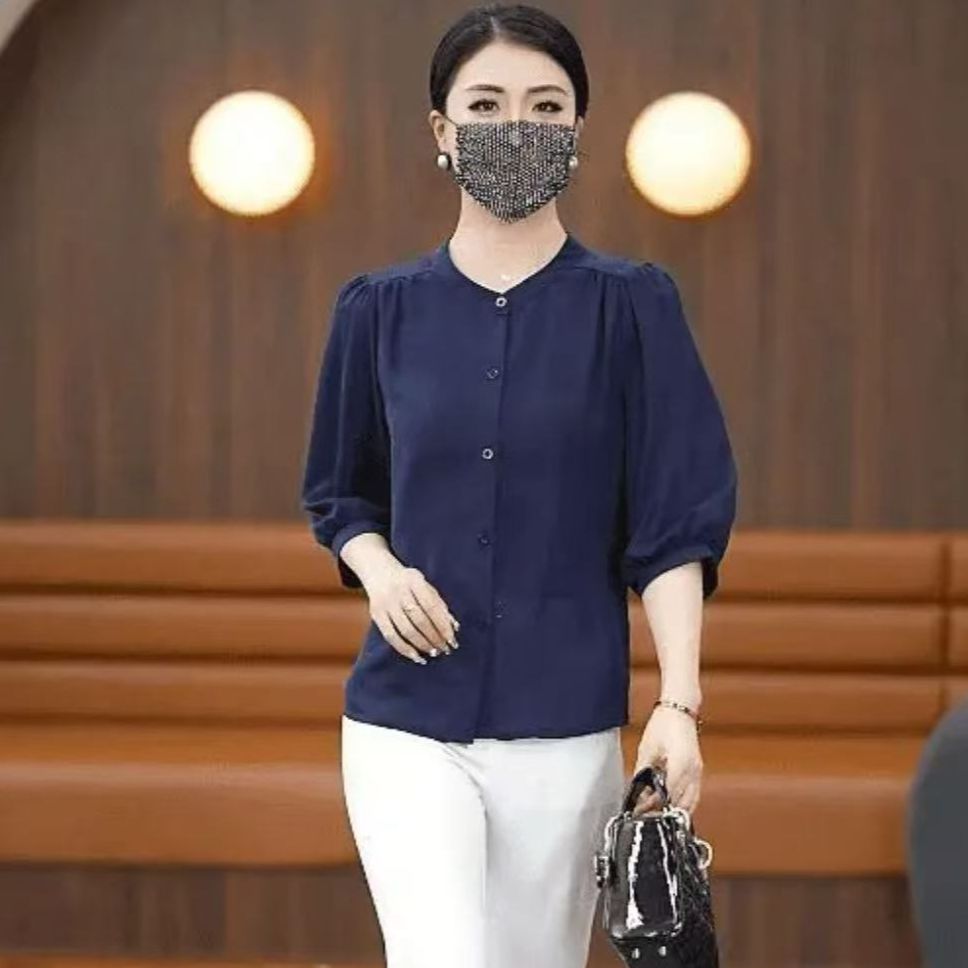 20003夏季薄款七分袖纯色显瘦遮肉开衫