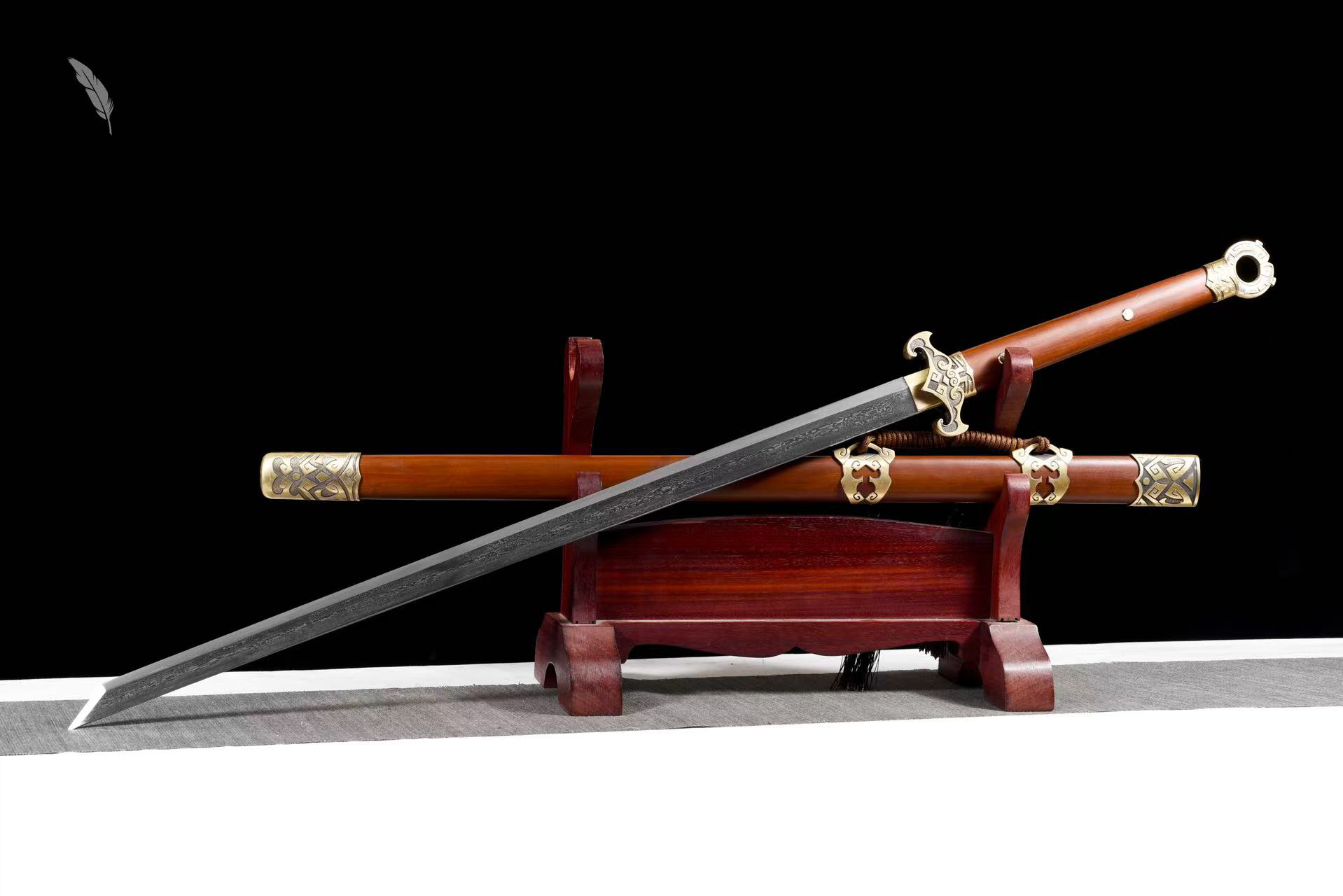 【盘卜花纹钢唐刀】龙泉宝剑工艺品收藏品摆件未开刃