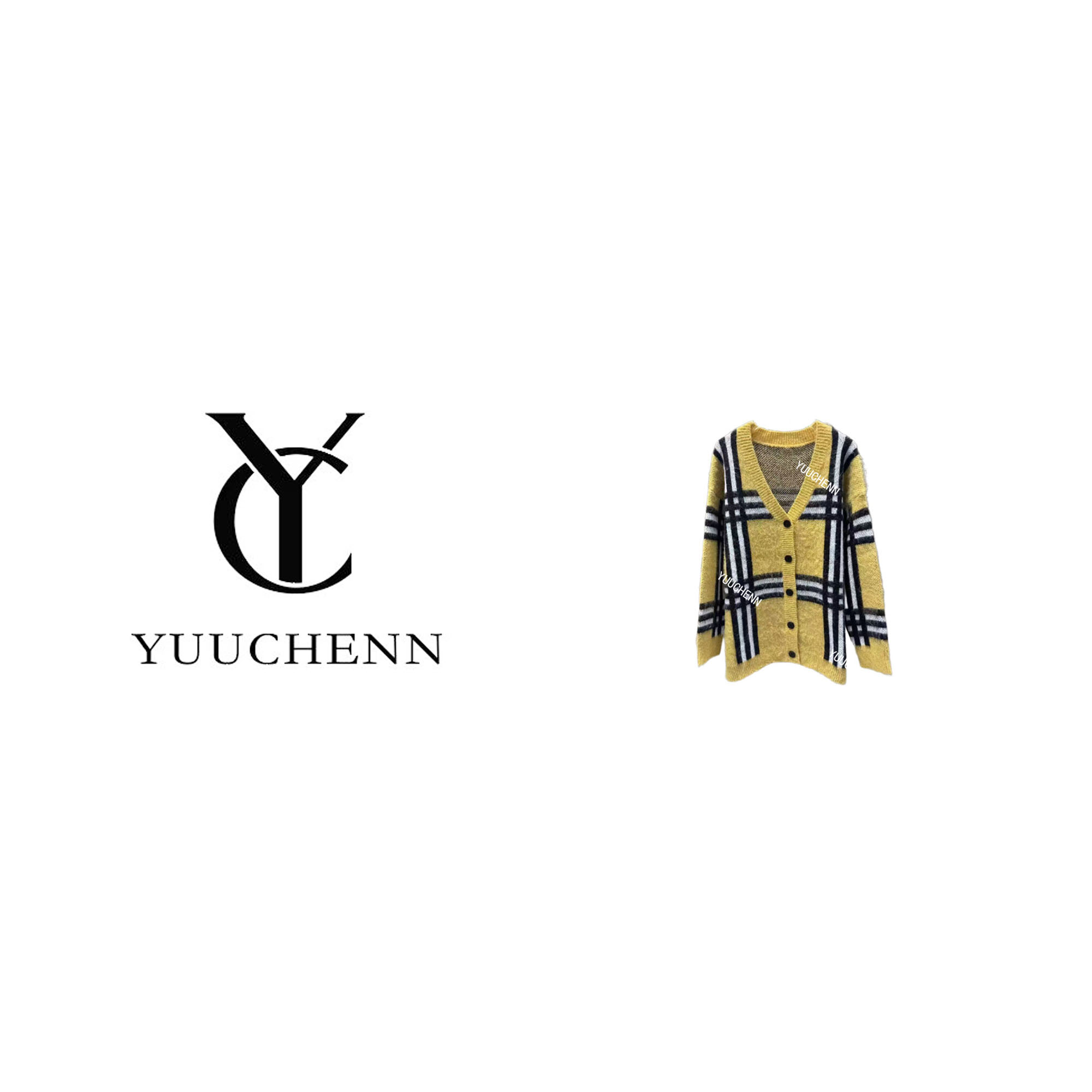 YUUCHENN 8025宽松型休闲长袖针织毛针织衫时尚轻奢上衣  1013