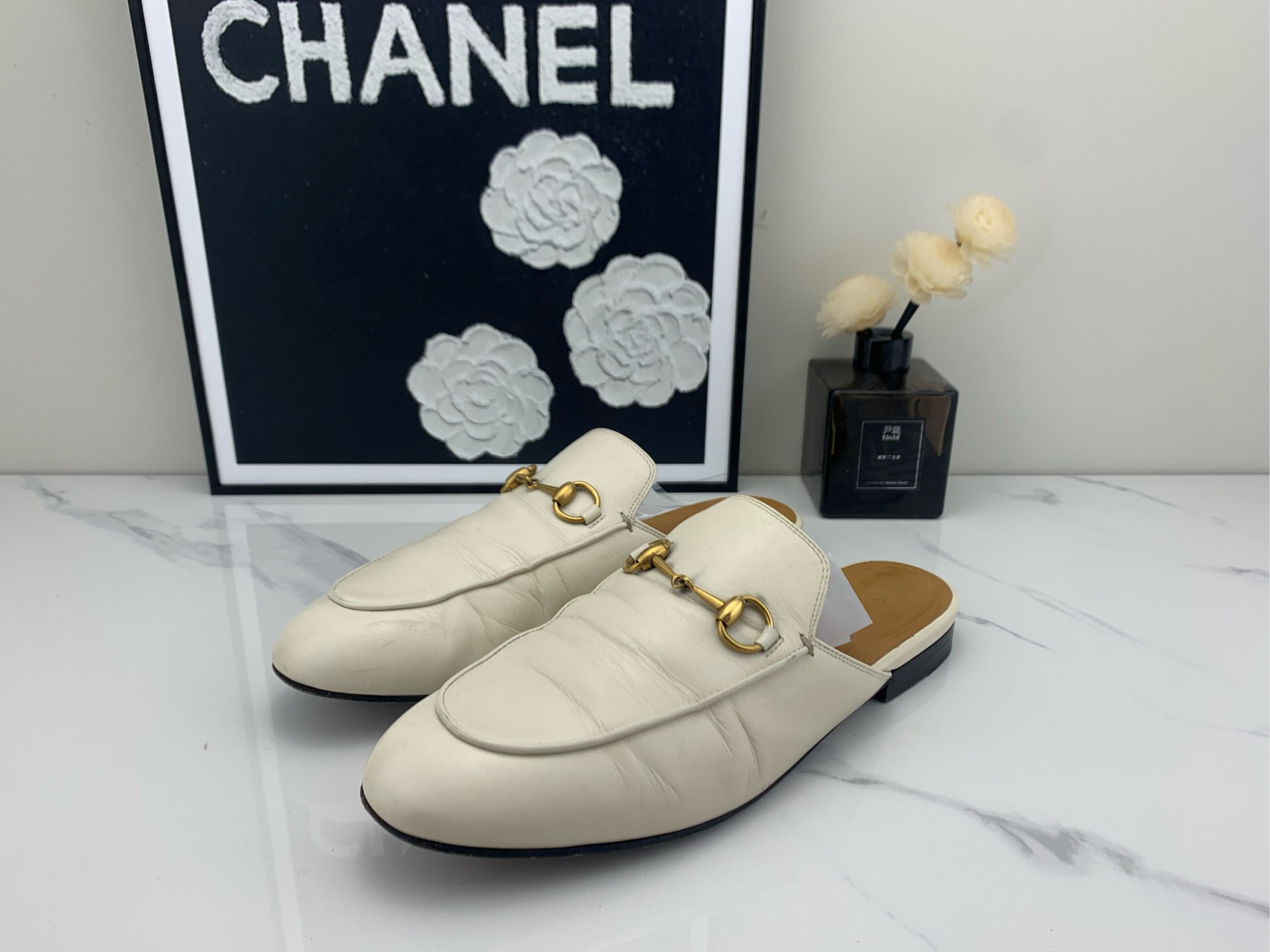 90新 GUCCI/古驰 Gucci古驰 马衔扣半拖 38码/95新/jm00340