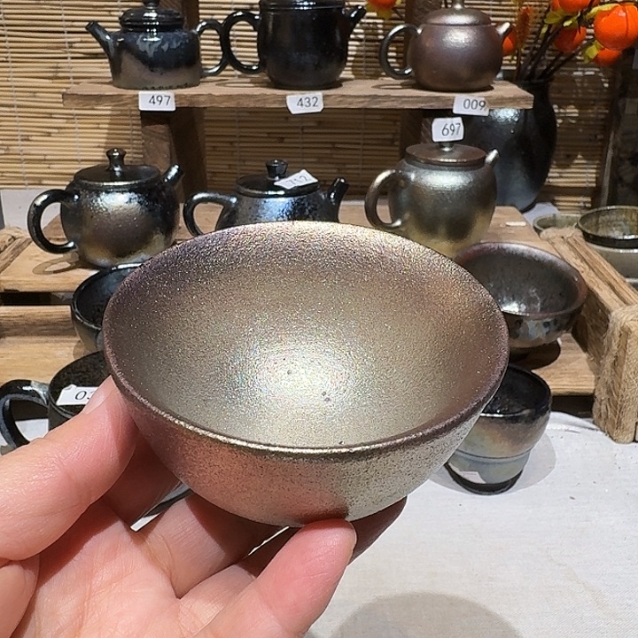 壶建水紫陶紫泥柴烧杯