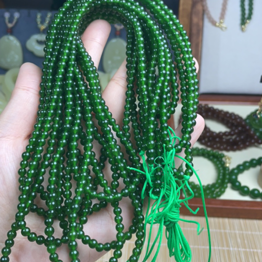 深绿色卡4小米粒链子DIY配饰特价
