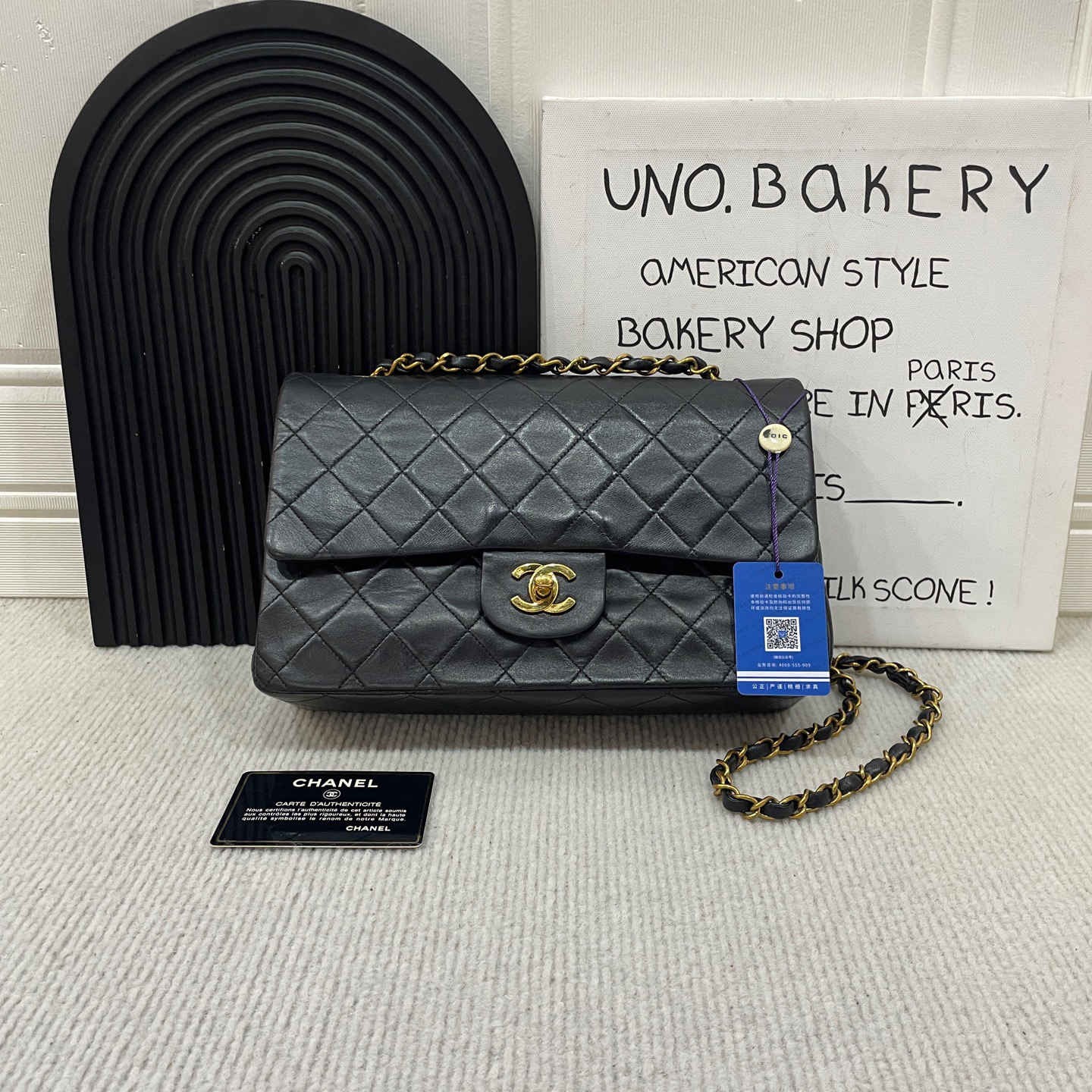 95新 Chanel/香奈儿 中古黑金cf中号
