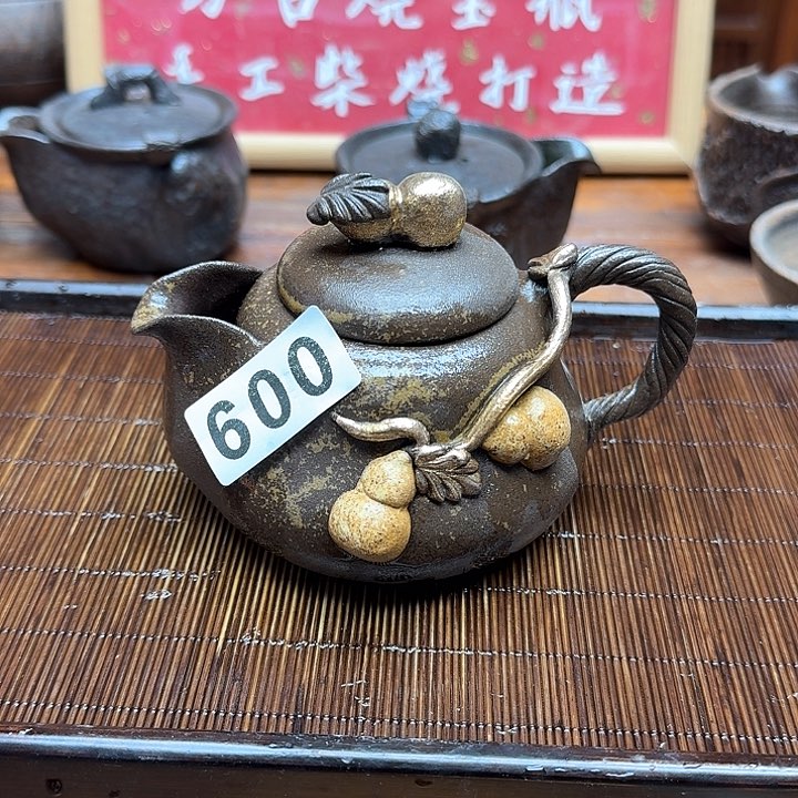 纯手工制作粗陶茶具
