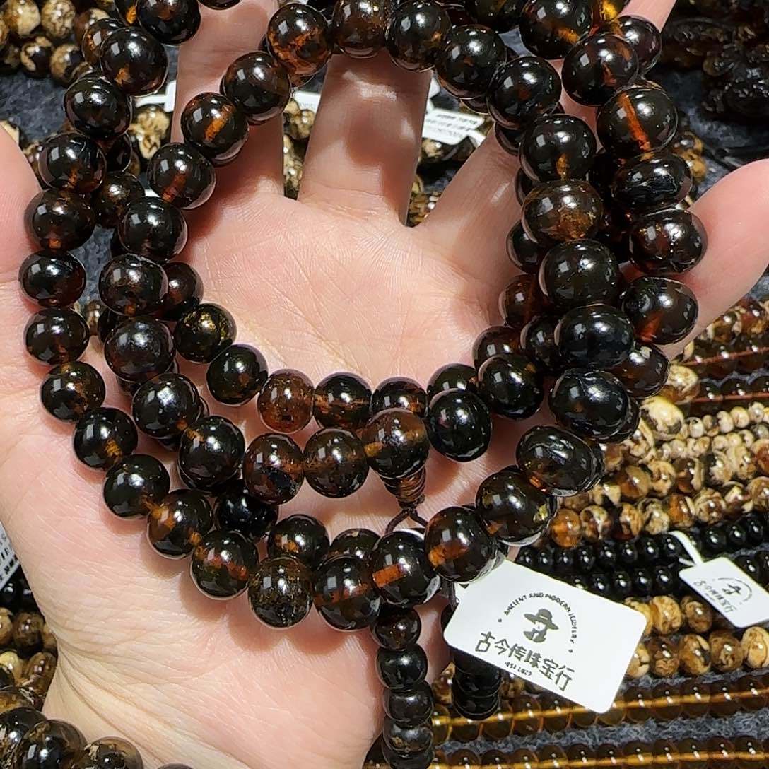 琥珀戒指未镶嵌艳*抚顺琥珀