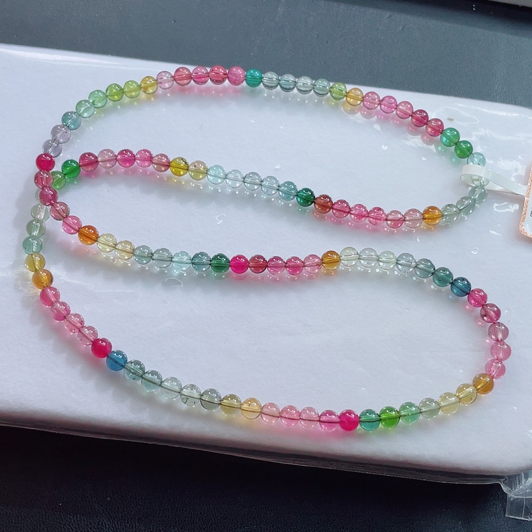 碧玺未镶嵌手链5.2mm左右