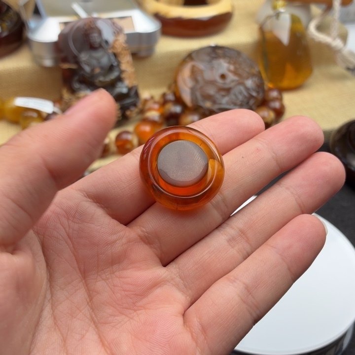 卡***姐琥珀未镶嵌戒指天然缅甸琥珀戒指