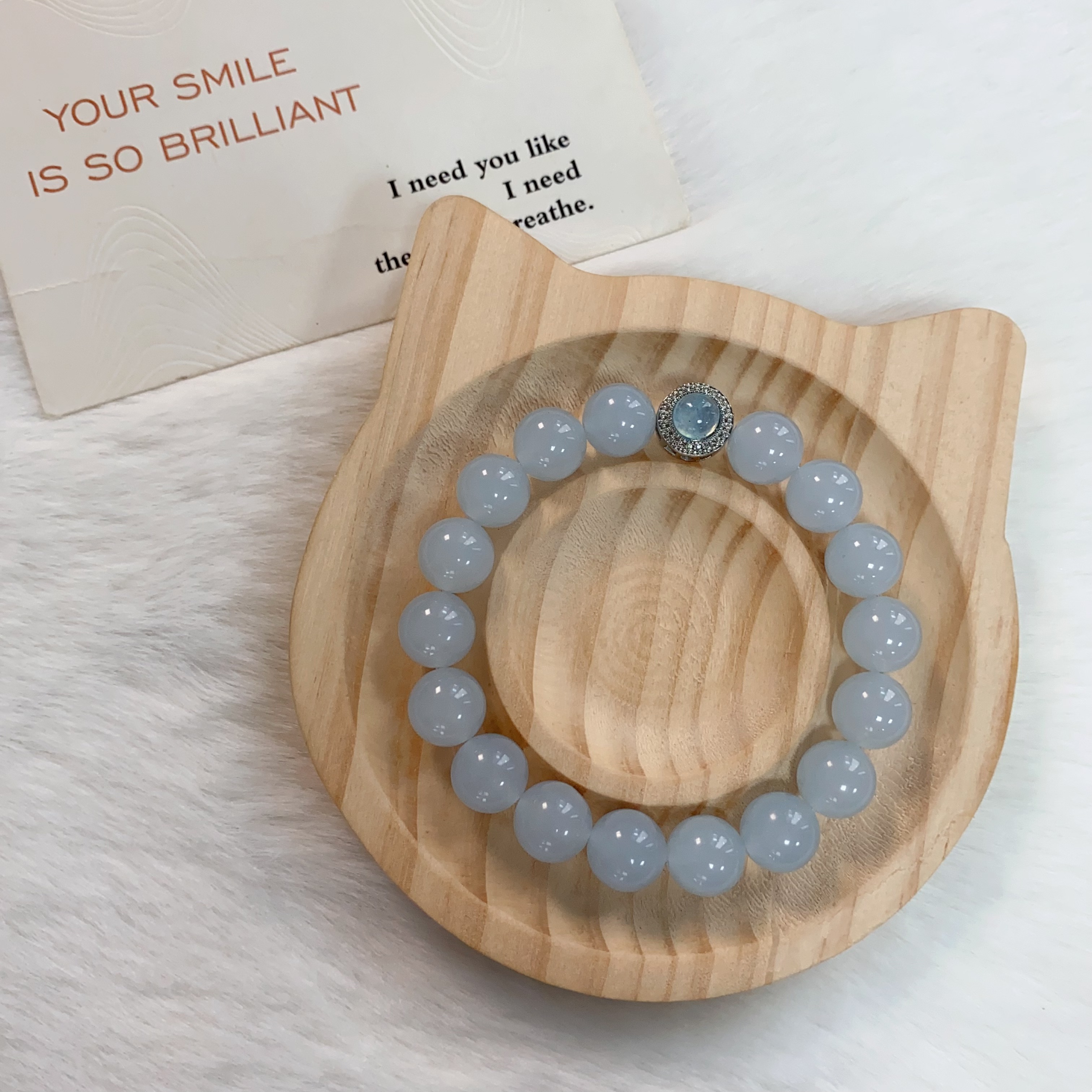 透体海蓝宝海蓝宝魔盒隔珠手串ZDYSJ00347