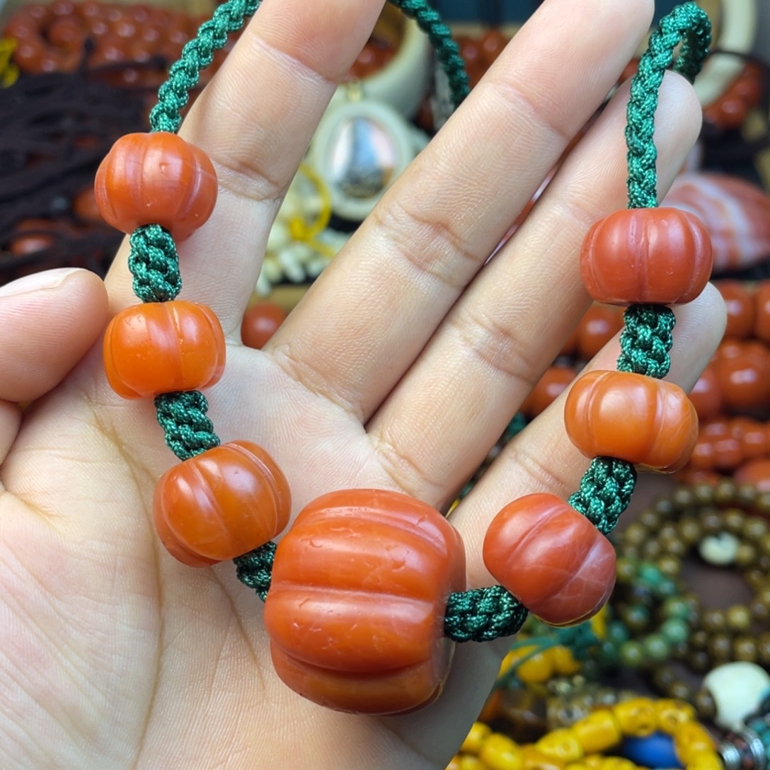 南红瓜珠脖挂项链