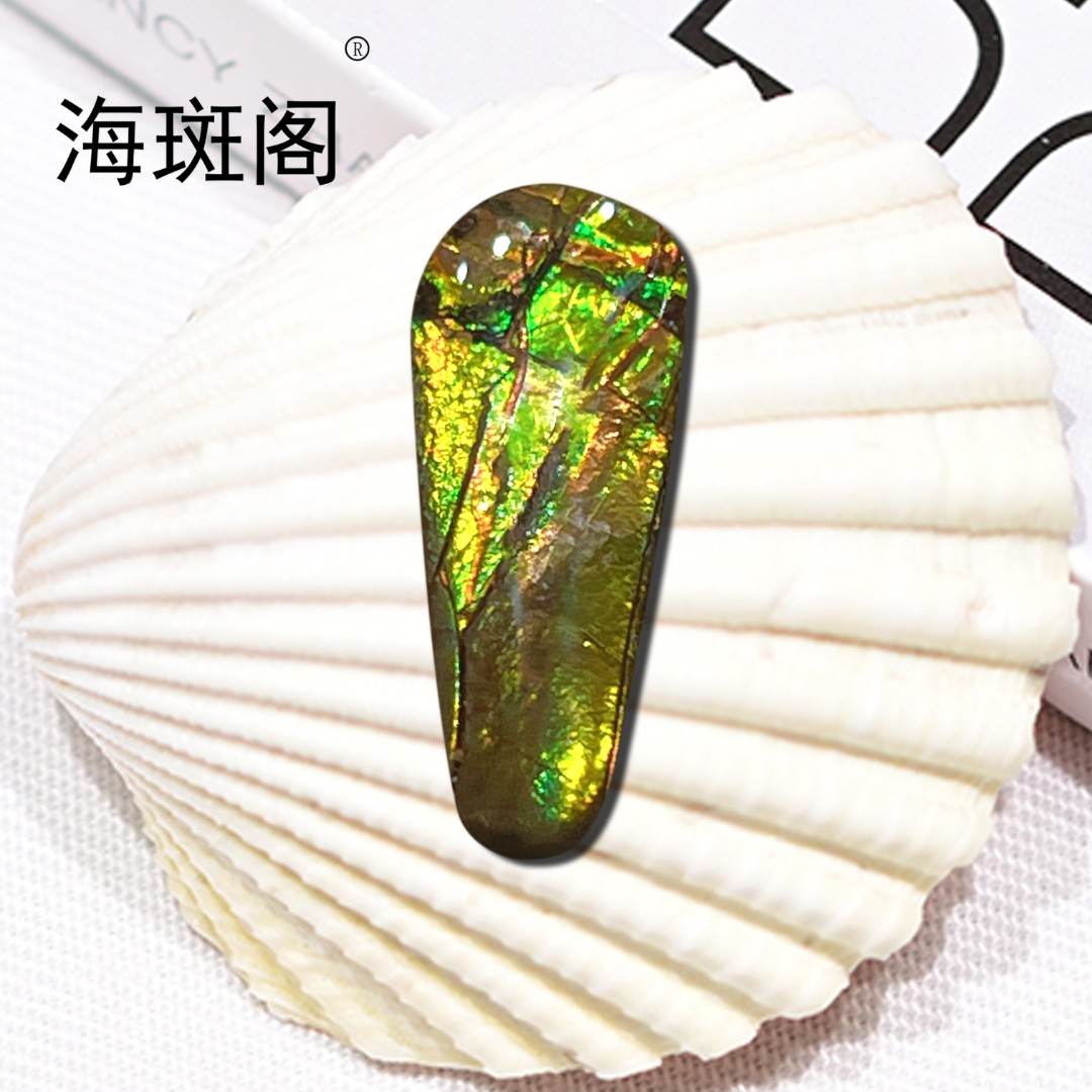 【海斑阁】天然加拿大斑彩宝石有机宝石收藏树脂覆膜裸石DLS-25098