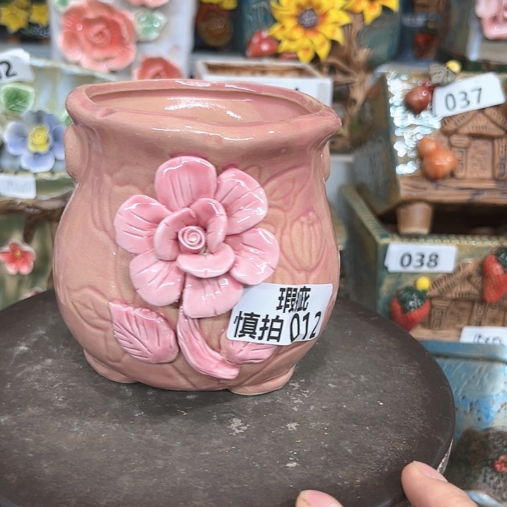 紫砂花盆粗陶材质多肉花盆