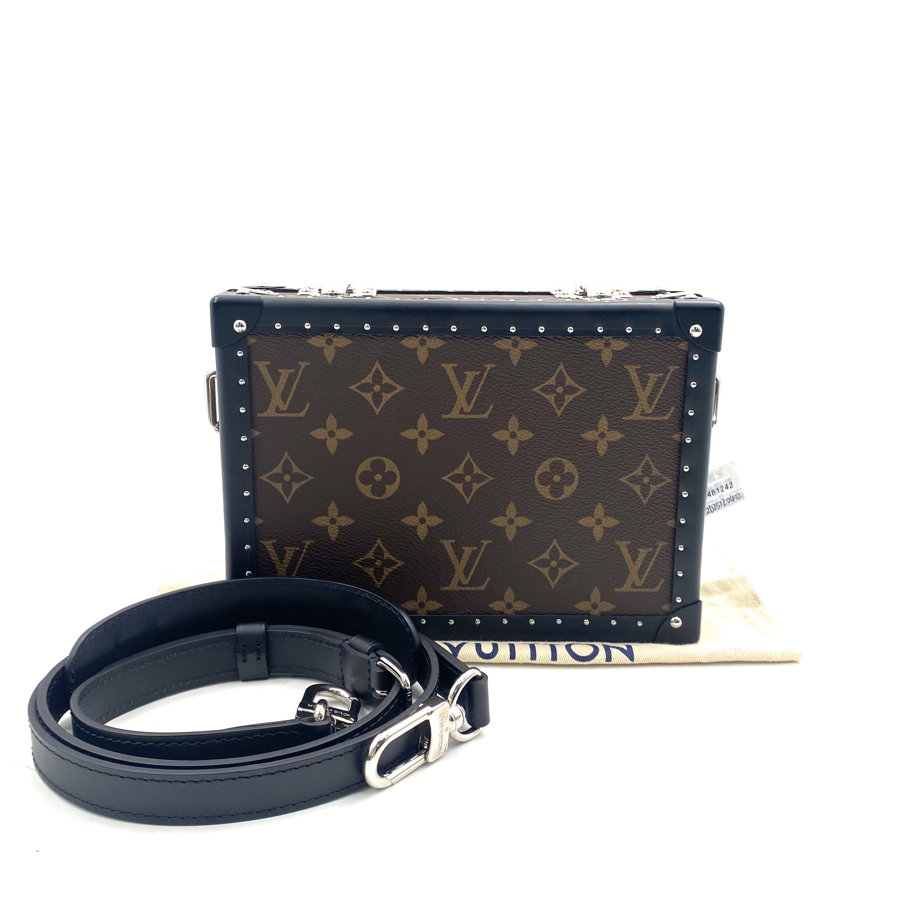99新 LouisVuitton/路易威登 棕老花CLUTCH盒子斜挎包尺寸24/16 