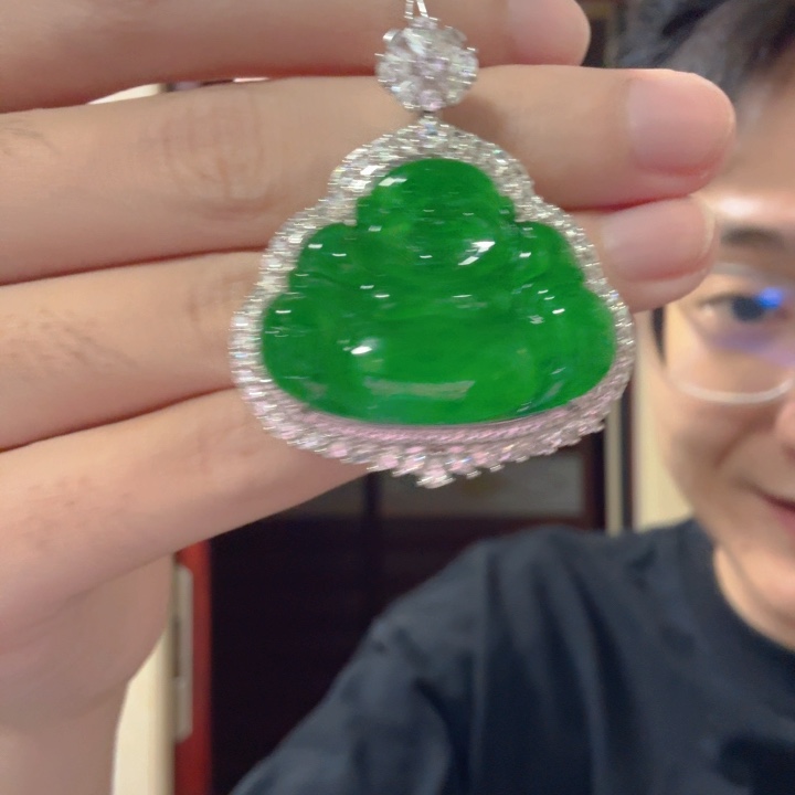 翡翠银S925镶嵌颈饰吊坠