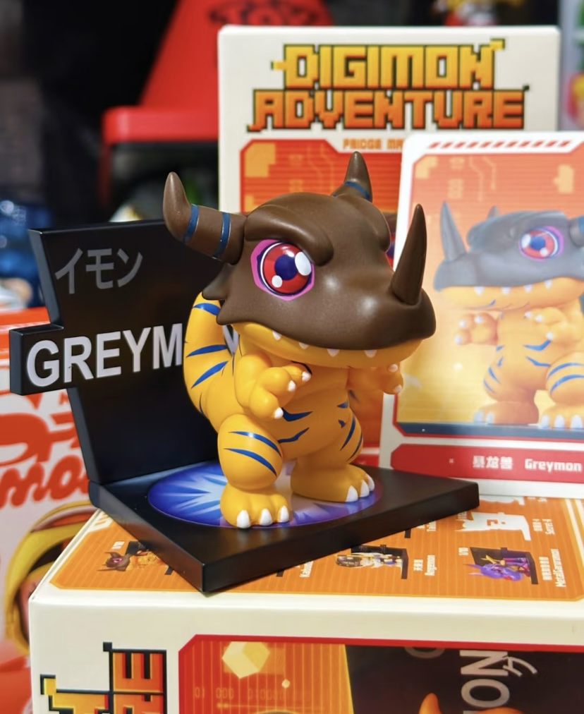 泡泡玛特数码宝贝系列冰箱贴立体卡通潮玩盲盒