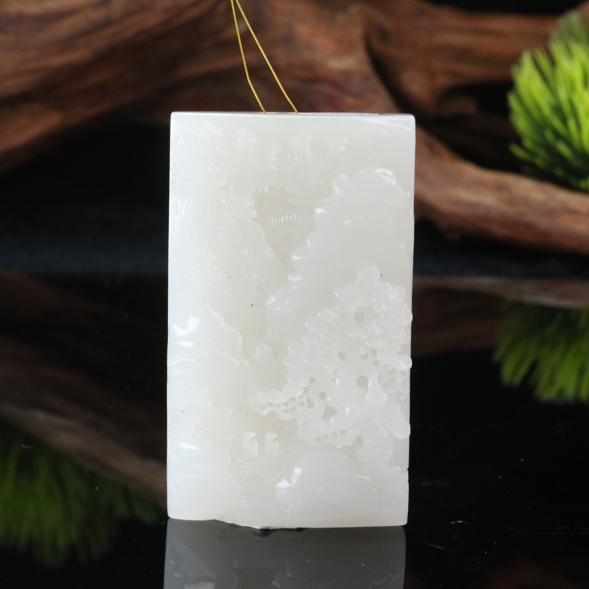 27和田玉山水牌/300514北京中保拍卖