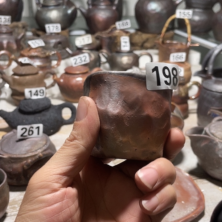 纯手工捏制柴烧茶具