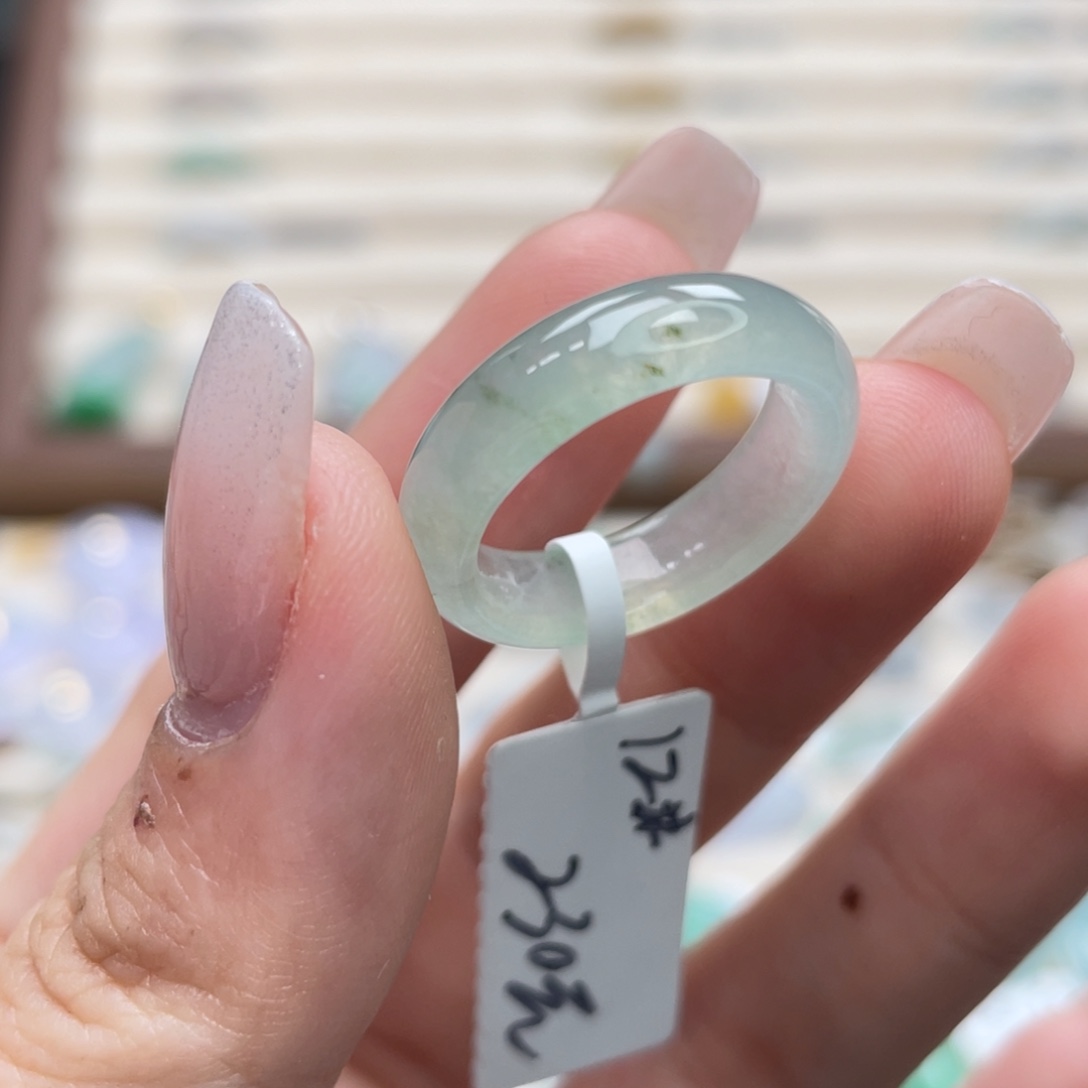 翡翠未镶嵌戒圈a11港圈12薄荷绿飘花