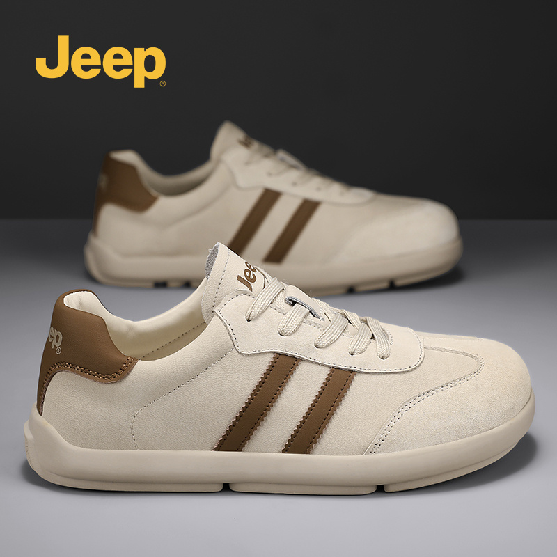 jeep吉普正品男鞋2025新款春季百搭复古休闲德训鞋软底运动板鞋男
